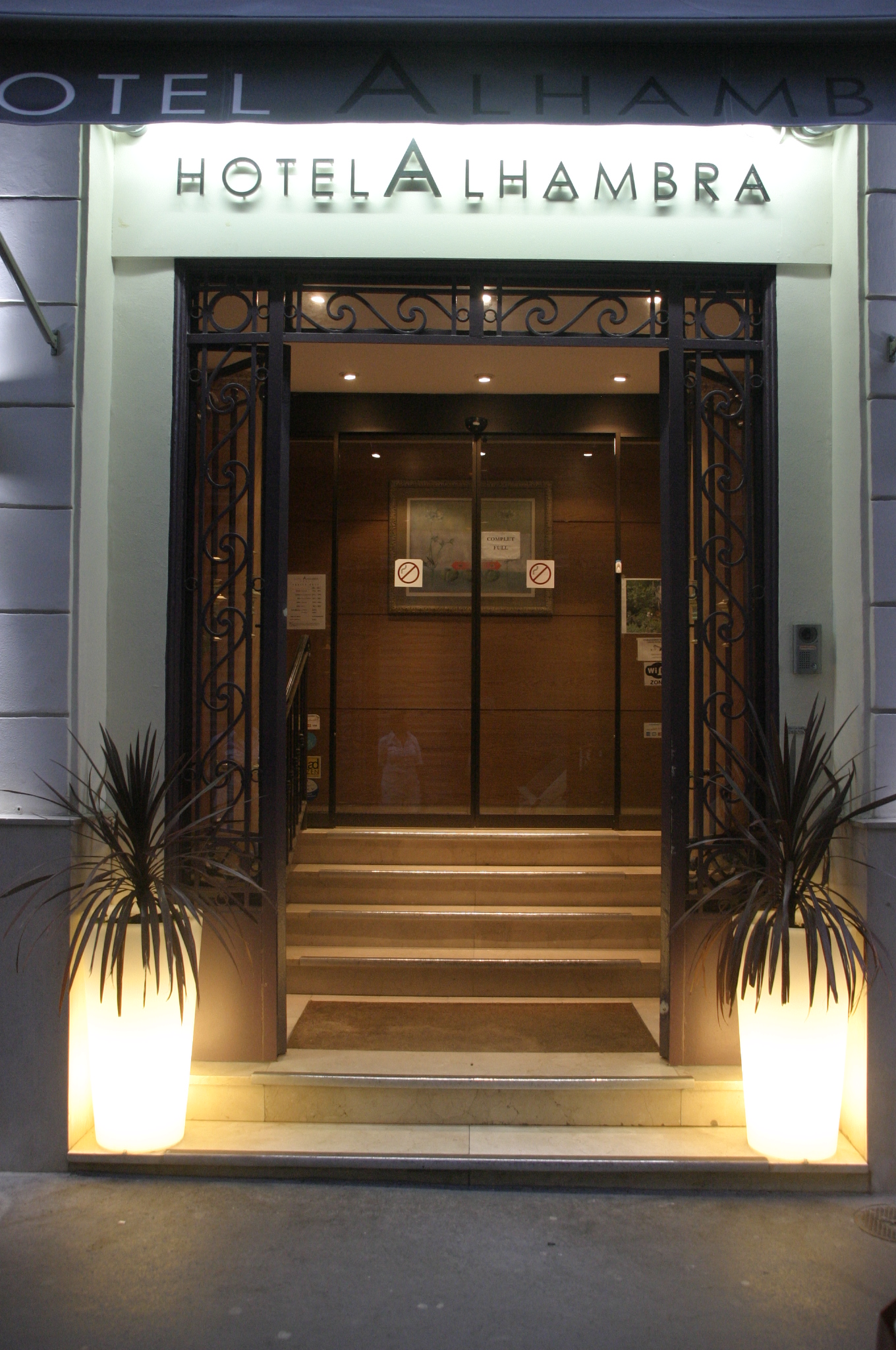 The entrance of the hotel